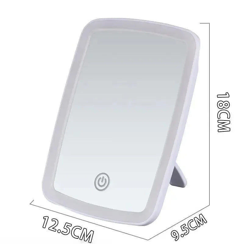 led makeup mirror, portable vanity mirror, travel makeup mirror, folding mirror, compact lighted mirror, touch screen mirror, usb powered mirror, desktop mirror, light up mirror, battery operated mirror