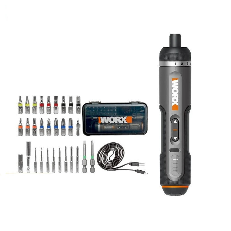 electric screwdriver, cordless screwdriver, usb rechargeable tool, diy screwdriver set, compact power tool, precision screwdriver, home repair tool, screwdriver with bits, portable electric screwdriver, handyman gift