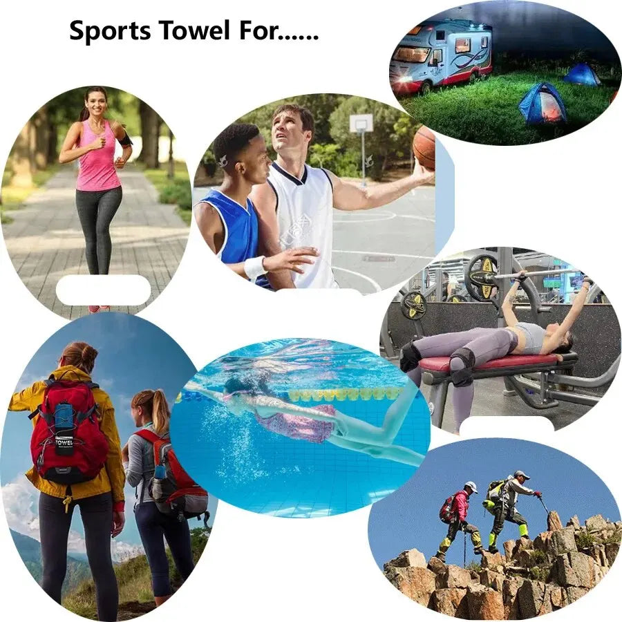 sports towel, microfiber towel, quick dry towel, gym towel, travel towel, camping towel, beach towel, yoga towel, absorbent towel, lightweight towel