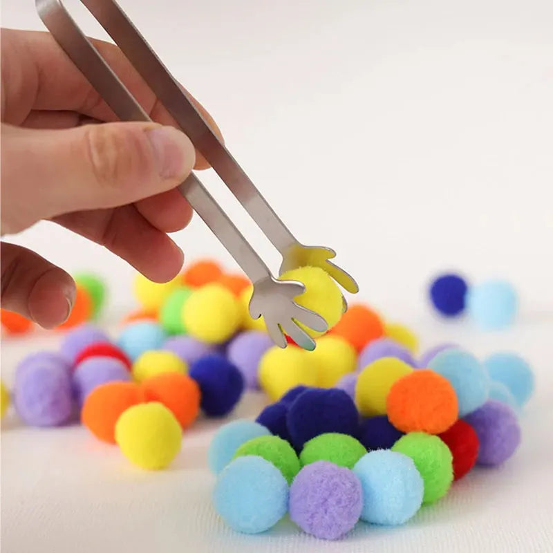 pom pom sorting toy, cognitive development toy, fine motor skills, educational toy, preschool learning, counting toy, color recognition, STEM toy, toddler toy, gifts for toddlers