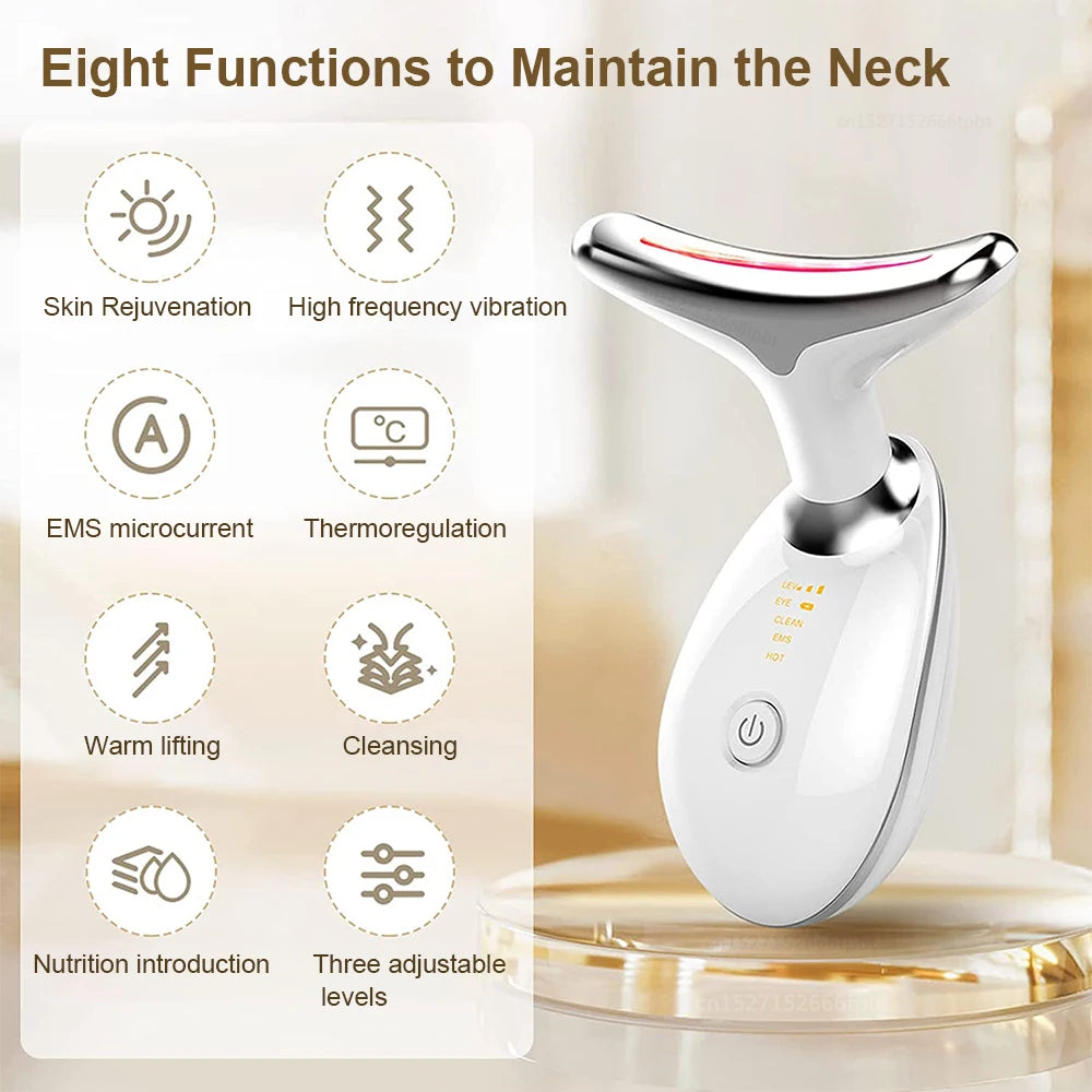 Facial Massager EMS Facial Microcurrent Anti-aging Facial Massager Red Light Therapy Skin Tightening Neck Face Lifting Massager