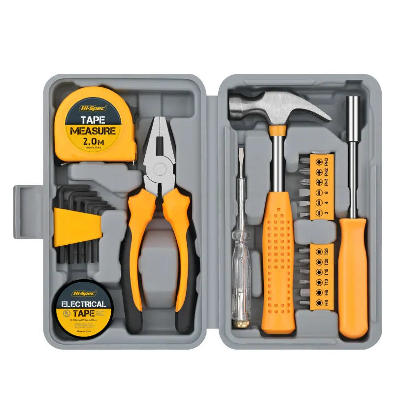 home tool kit, diy tool set, compact repair kit, 24 piece tool set, household tools, chrome plated tools, portable tool kit, maintenance tool set, basic home tools, small tool kit