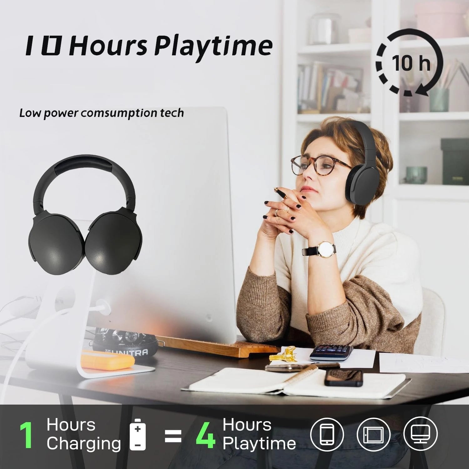 bluetooth headphones, over ear headphones, hifi stereo headset, bluetooth 5.3 headphones, noise isolating headphones, wireless headphones with mic, tf card headphones, aux headphones, long battery headphones, music gaming headset
