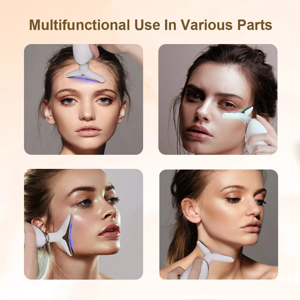 Facial Massager EMS Facial Microcurrent Anti-aging Facial Massager Red Light Therapy Skin Tightening Neck Face Lifting Massager