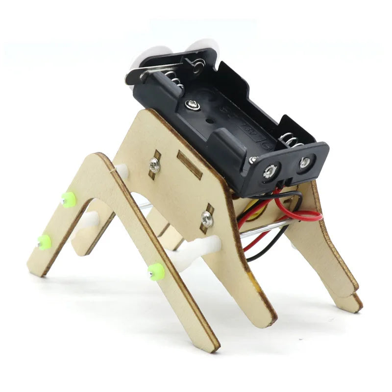 spider robot kit, DIY robot kit, STEM toy, educational robot, wooden puzzle robot, mechanical spider, robotics kit, science toy, engineering toy, gifts for kids