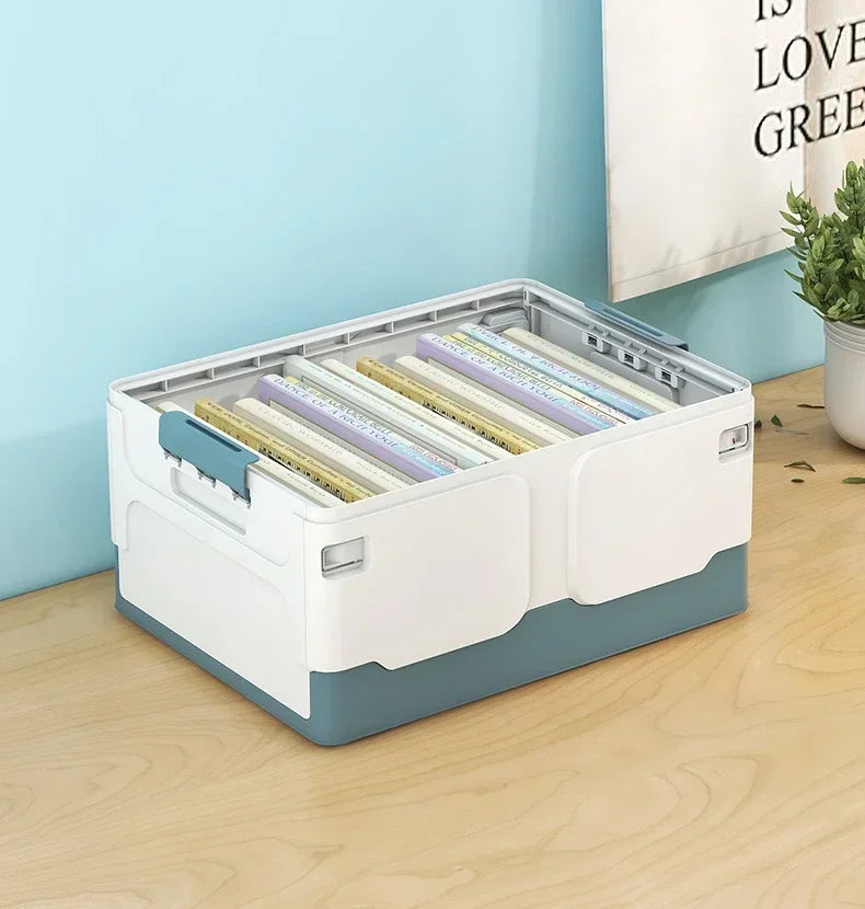 Storage box foldable book box student classroom organizing box snack toy storage box living room extra large with lid