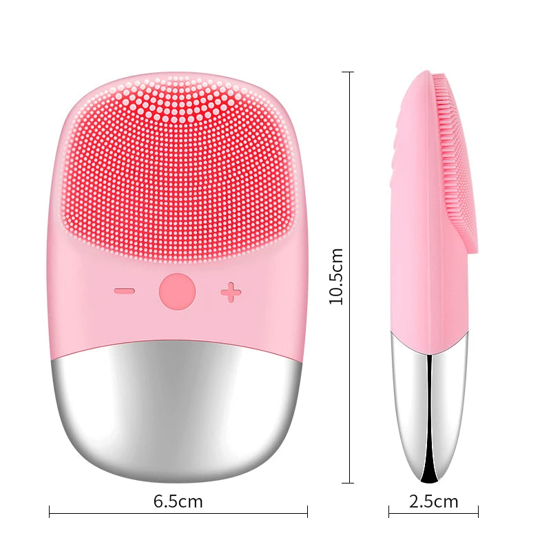 sonic face cleanser, electric facial brush, waterproof face brush, rechargeable face cleanser, deep pore cleanser, gentle face exfoliator, vibrating face brush, facial cleansing tool, skincare device, all skin types cleanser