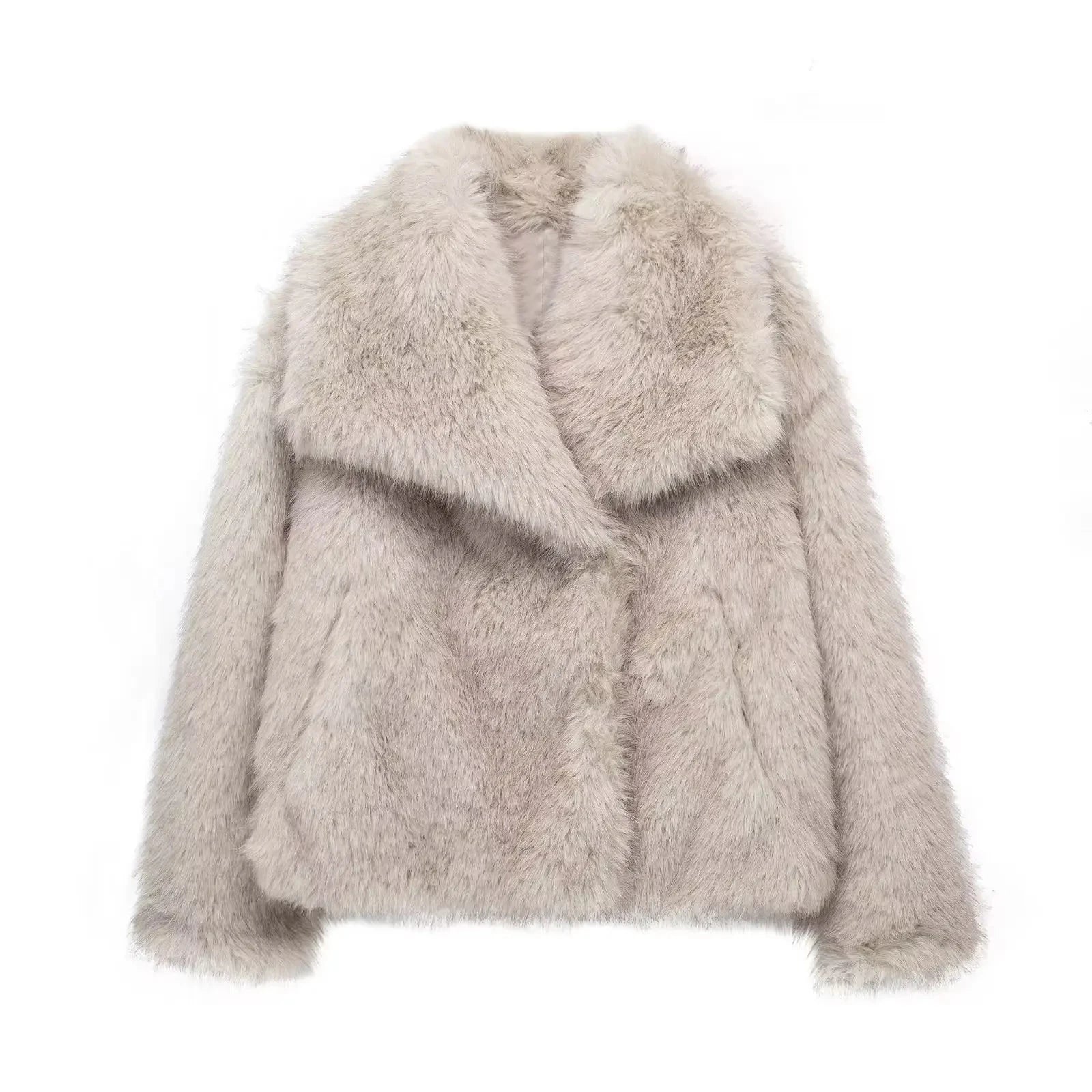 faux fur jacket, cropped jacket, womens winter coat, elegant outerwear, cozy fur jacket, stylish winter jacket, lapel collar coat, animal-friendly fashion, warm jacket, autumn fashion