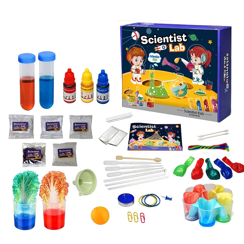science kit for kids, STEM experiments, kids lab kit, educational toys, science toys, chemistry set, hands-on learning, home science kit, CE certified toy, gifts for kids