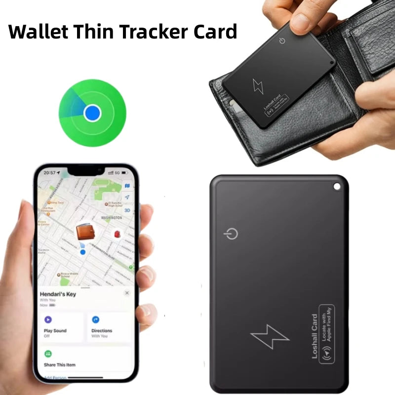 gps wallet tracker, apple find my tracker, wireless card tracker, slim gps locator, anti loss wallet tracker, waterproof item tracker, credit card size tracker, real time gps tracker, bluetooth wallet tracker, wireless charging tracker