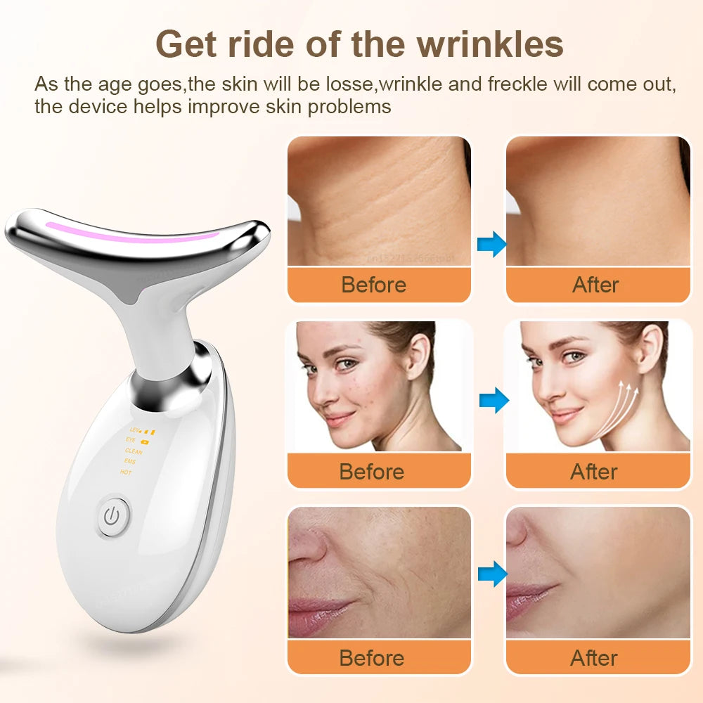 ems facial massager, microcurrent device, face lifting tool, red light therapy, anti aging massager, skin tightening device, rechargeable face tool, portable facial device, vibration face massager, beauty device