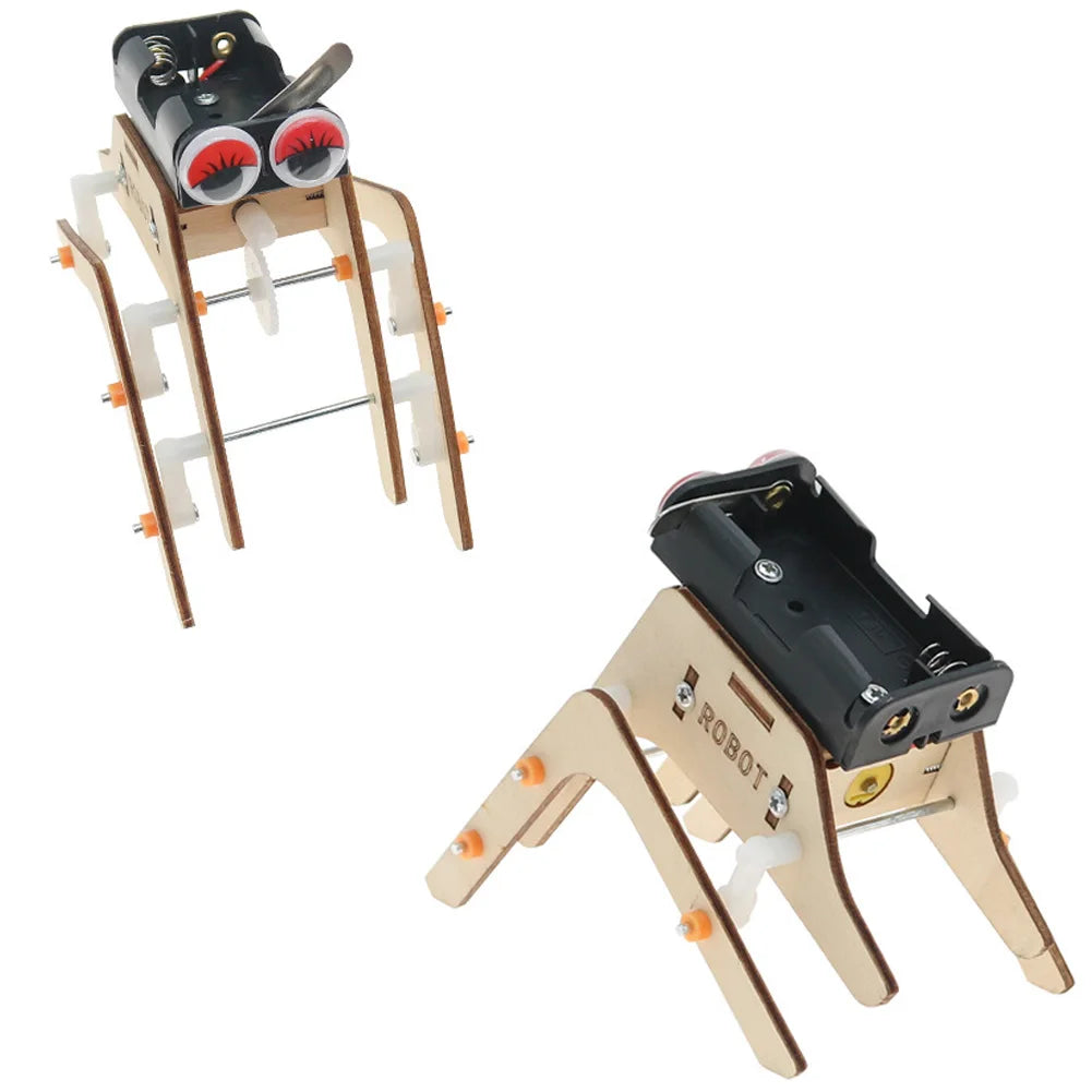 spider robot kit, DIY robot kit, STEM toy, educational robot, wooden puzzle robot, mechanical spider, robotics kit, science toy, engineering toy, gifts for kids