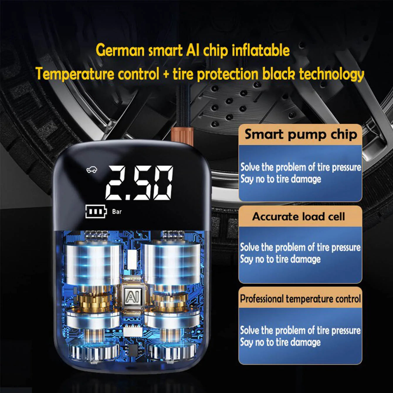 portable tire inflator, wireless air pump, 150psi air compressor, car tire pump, bike air inflator, motorcycle air pump, rechargeable tire inflator, digital air compressor, compact tire pump, usb air inflator