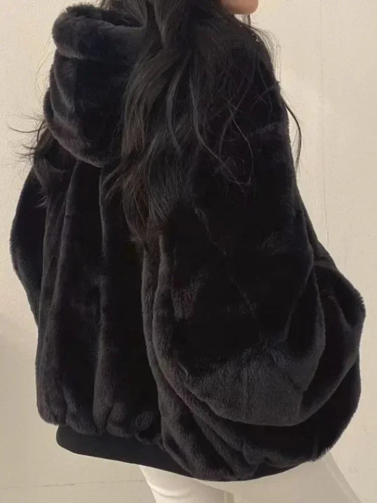 oversized jacket, womens winter coat, cozy jacket, double-sided jacket, stylish winter wear, lapel collar jacket, warm jacket, breathable coat, casual outerwear, elegant jacket