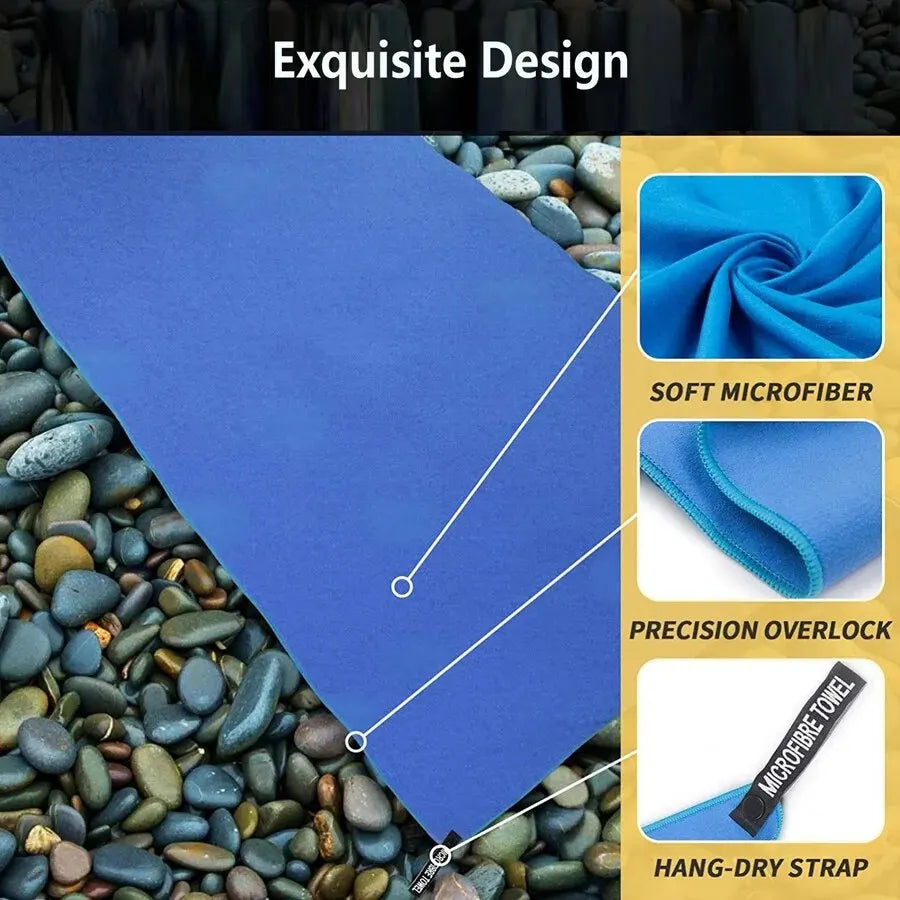 sports towel, microfiber towel, quick dry towel, gym towel, travel towel, camping towel, beach towel, yoga towel, absorbent towel, lightweight towel