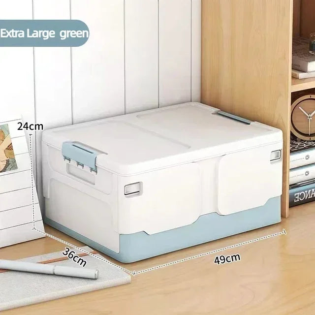 Caixa de armazenamento dobrável caixa de livro estudante sala de aula caixa de organização lanche brinquedo caixa de armazenamento sala de estar extra grande com tampa