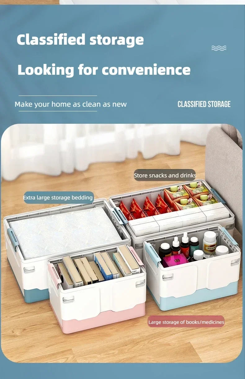 Storage box foldable book box student classroom organizing box snack toy storage box living room extra large with lid