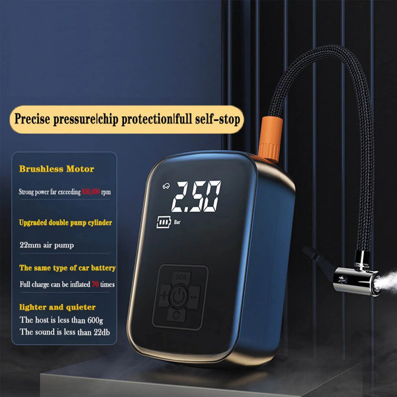 portable tire inflator, wireless air pump, 150psi air compressor, car tire pump, bike air inflator, motorcycle air pump, rechargeable tire inflator, digital air compressor, compact tire pump, usb air inflator
