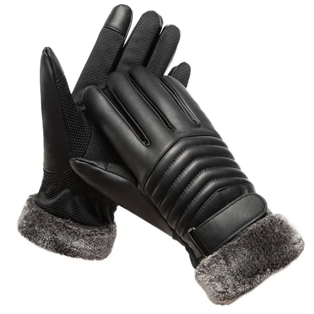 thermal gloves, winter gloves, touchscreen gloves, PU leather gloves, cold weather gloves, cycling gloves, driving gloves, unisex gloves, warm gloves, outdoor gloves