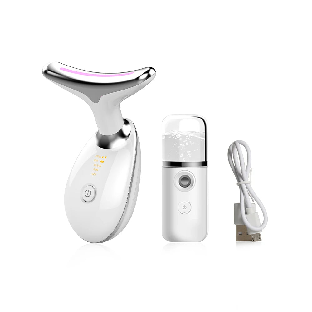 Massageador Facial Microcorrente EMS, Anti-Envelhecimento, Terapia De Luz Vermelha, Aperto Da Pele, Pescoço, Levantamento De Rosto