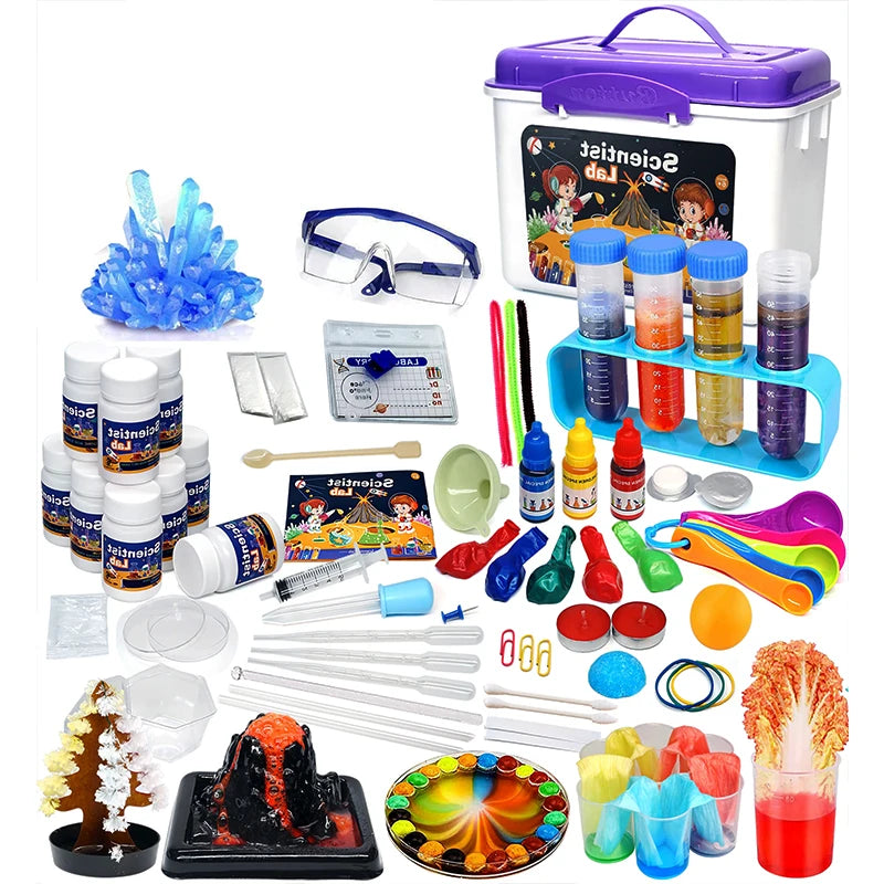 science kit for kids, STEM experiments, kids lab kit, educational toys, science toys, chemistry set, hands-on learning, home science kit, CE certified toy, gifts for kids