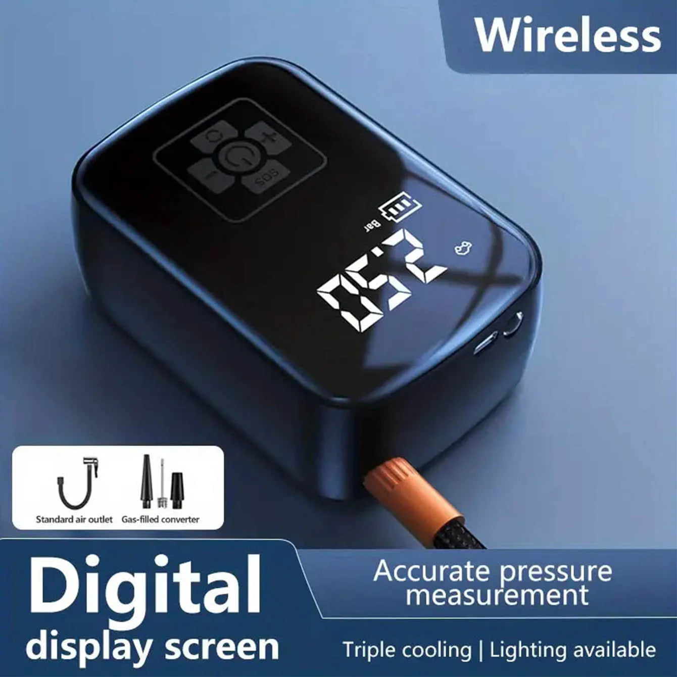 portable tire inflator, wireless air pump, 150psi air compressor, car tire pump, bike air inflator, motorcycle air pump, rechargeable tire inflator, digital air compressor, compact tire pump, usb air inflator