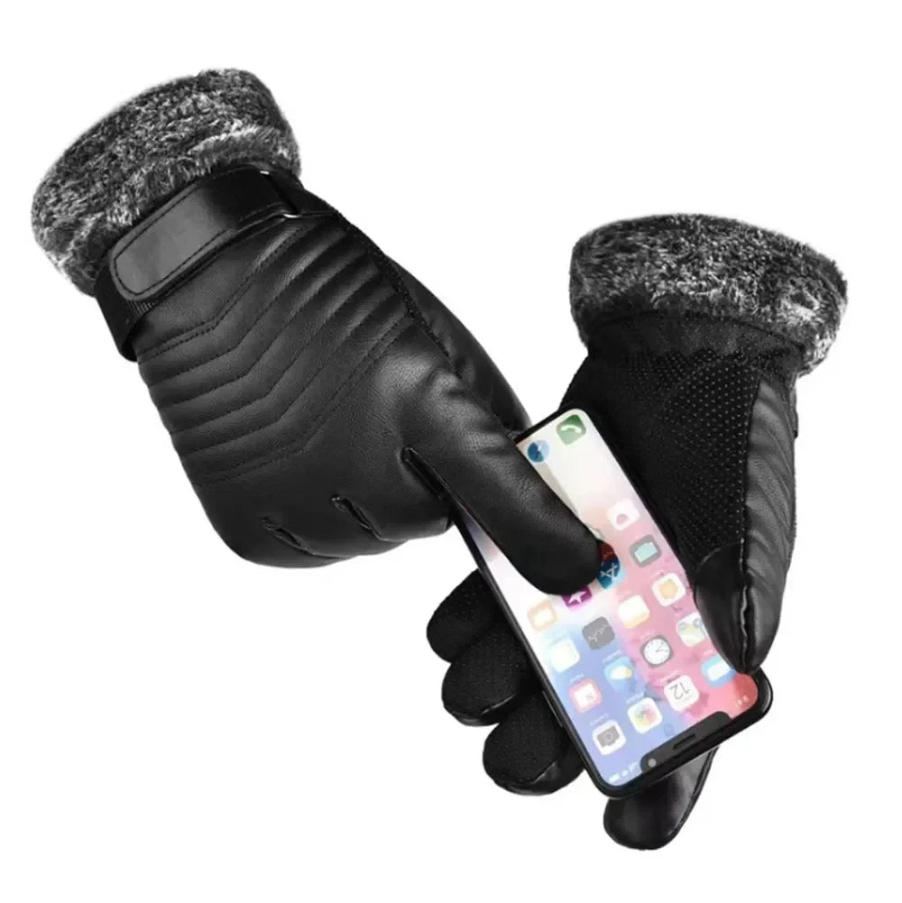 thermal gloves, winter gloves, touchscreen gloves, PU leather gloves, cold weather gloves, cycling gloves, driving gloves, unisex gloves, warm gloves, outdoor gloves