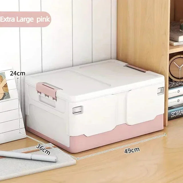 Caixa de armazenamento dobrável caixa de livro estudante sala de aula caixa de organização lanche brinquedo caixa de armazenamento sala de estar extra grande com tampa