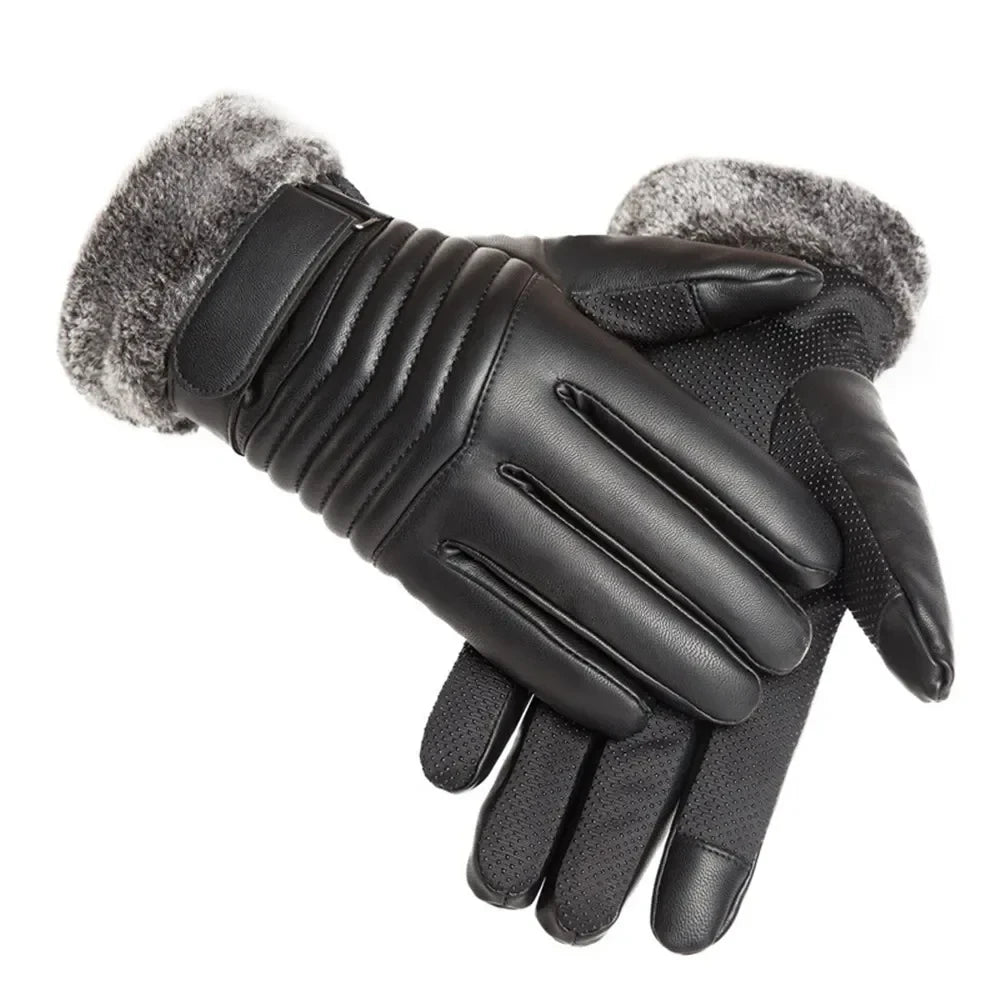 thermal gloves, winter gloves, touchscreen gloves, PU leather gloves, cold weather gloves, cycling gloves, driving gloves, unisex gloves, warm gloves, outdoor gloves