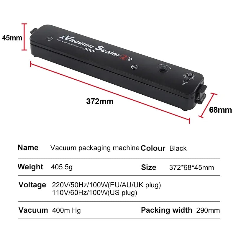 2024 NEW Portable Home Vacuum Food Sealing Kitchen Helper 220V Automatic Packaging Machine Food Vacuum Sealing Machine