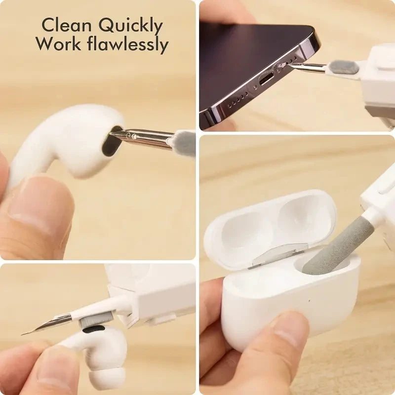 electronics cleaning kit, 8 in 1 cleaning tool, gadget cleaning set, keyboard cleaning kit, screen cleaner brush, phone cleaning kit, reusable tech cleaner, compact cleaning kit, device maintenance kit, portable electronics brush set