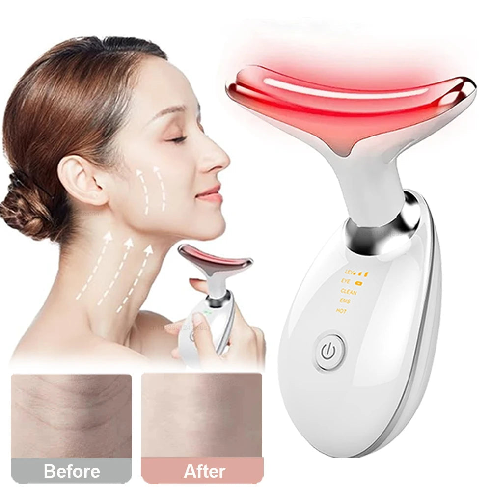 ems facial massager, microcurrent device, face lifting tool, red light therapy, anti aging massager, skin tightening device, rechargeable face tool, portable facial device, vibration face massager, beauty device