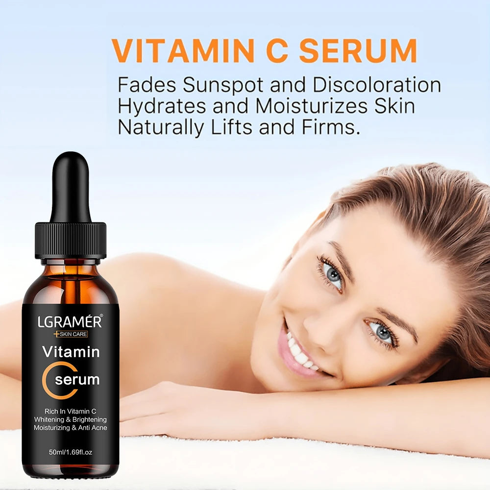 Vitamin C Facial Essence Contains Hyaluronic Acid Dark Spot Remover Moisturizing Repair Anti-aging Essence Facial Skin Care 50ml