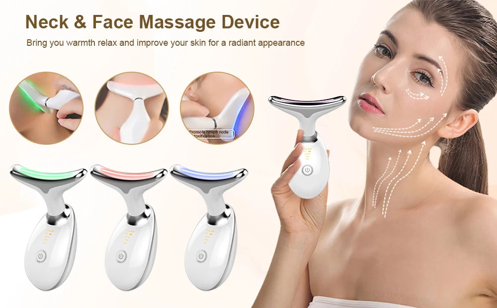 Facial Massager EMS Facial Microcurrent Anti-aging Facial Massager Red Light Therapy Skin Tightening Neck Face Lifting Massager
