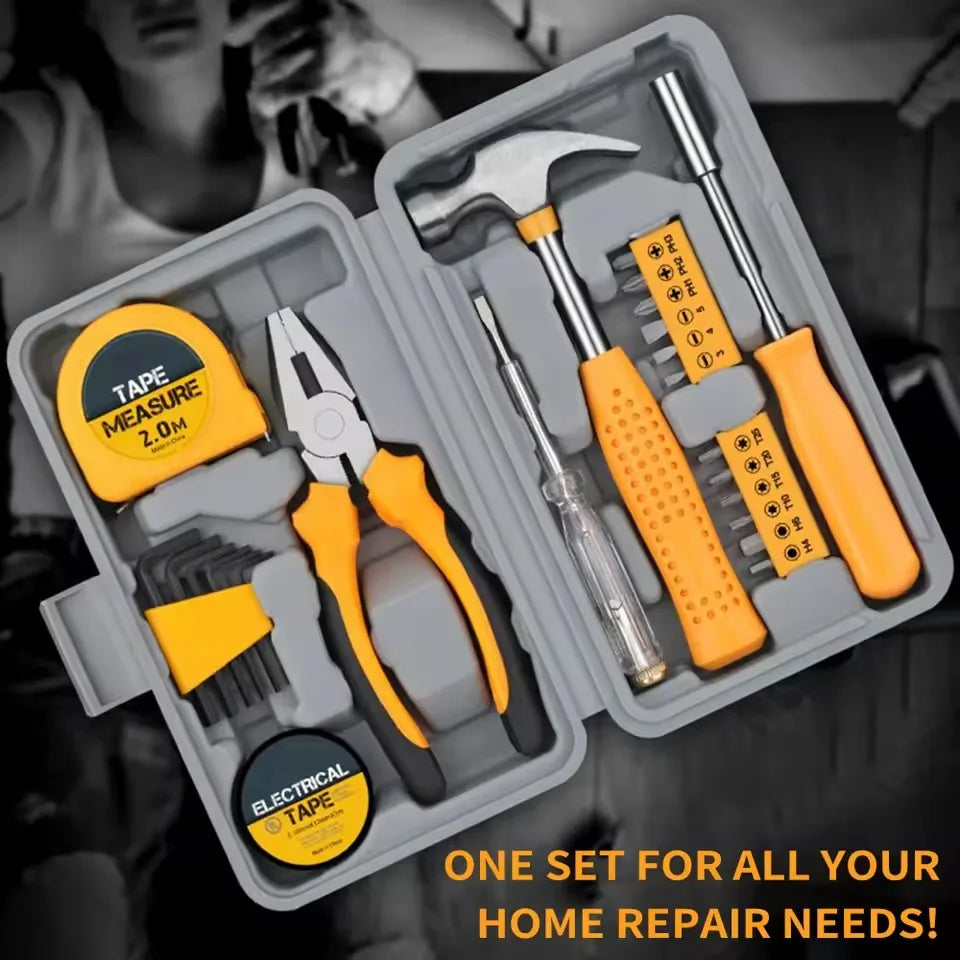 Hi-Spec 24-Piece Compact Home & Office DIY Hand Tool Kit Set for Household Improvement Repairs