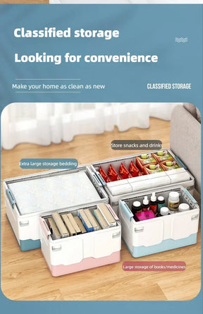 Storage box foldable book box student classroom organizing box snack toy storage box living room extra large with lid