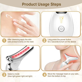 Facial Massager EMS Facial Microcurrent Anti-aging Facial Massager Red Light Therapy Skin Tightening Neck Face Lifting Massager