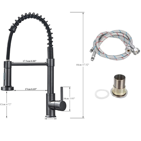 Gourmet Single-Handle Kitchen Faucet With Spray Extension-black
