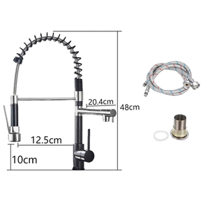 Gourmet Single-Handle Kitchen Faucet With Spray Extension-black