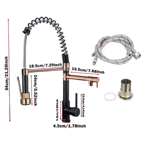 Gourmet Single-Handle Kitchen Faucet With Spray Extension-black